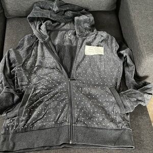 Calvin Klein Dark Gray Zip-Up Jacket with “diamond” studs